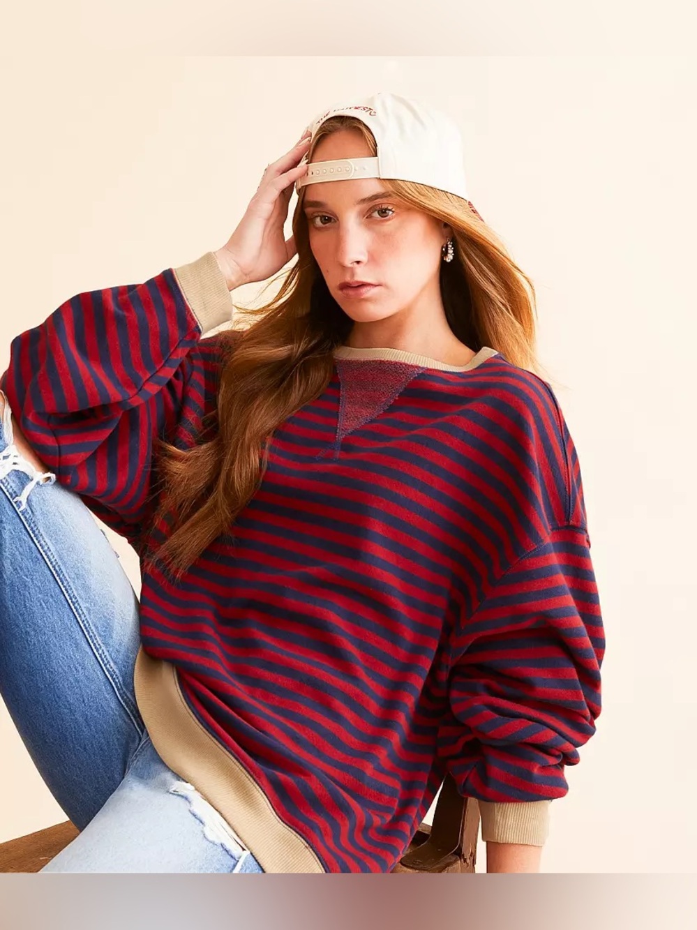 We The Free Classic Striped Oversized Crewneck - Picture 3 of 12